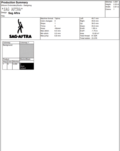 Sag Aftra Logo Embroidery Design File Instant Download