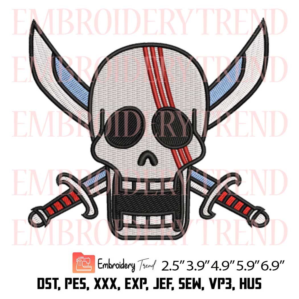 Shanks Jolly Roger Logo Embroidery File – Anime One Piece Machine Embroidery Design