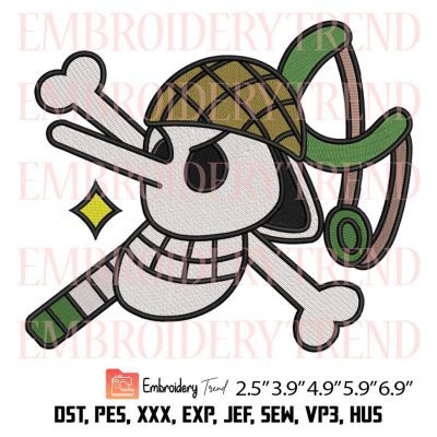 Sogeking Jolly Roger Logo Embroidery – Anime One Piece Machine Embroidery Design