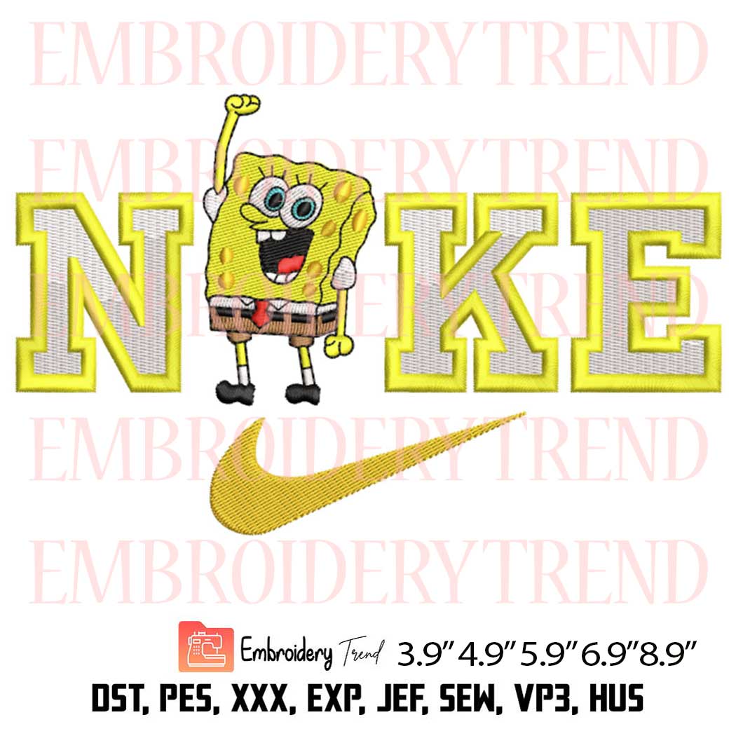 Spongebob Nike Embroidery Design – SpongeBob And Patrick Couple Machine Embroidery File