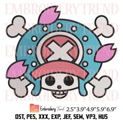 Chopper Jolly Roger Logo Embroidery – Anime One Piece Machine Embroidery Design