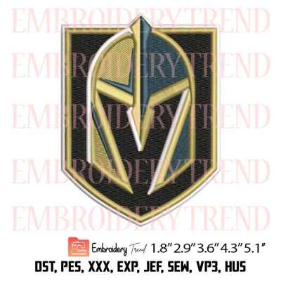 Vegas Golden Knights Logo Embroidery – Hockey Sports Machine Embroidery Design