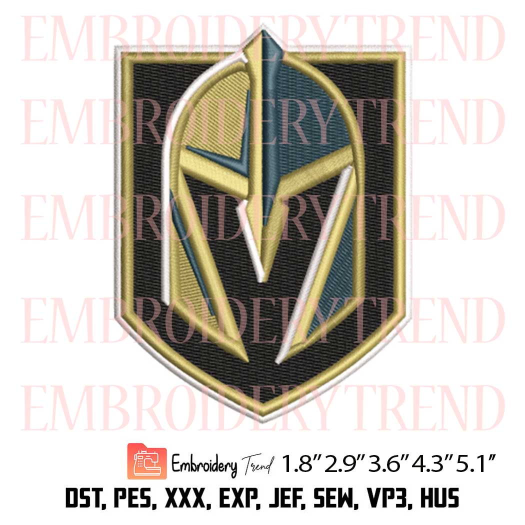 Vegas Golden Knights Logo Embroidery - Hockey Sports Machine Embroidery Design
