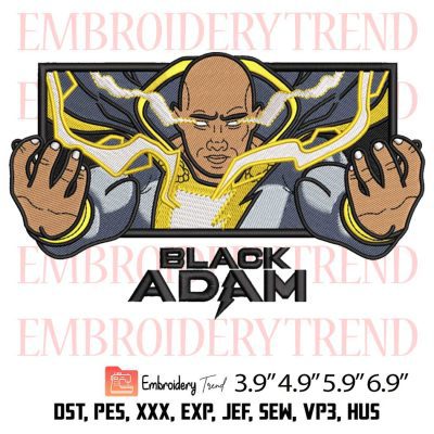 Black Adam Embroidery Design –  Movie Embroidery Digitizing File