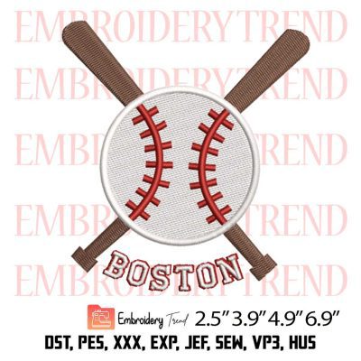 Boston Baseball Embroidery Design – Sport Embroidery Digitizing File