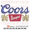 Coors Banquet Rodeo Beer Embroidery Design – Rodeo Banquet Embroidery Digitizing File
