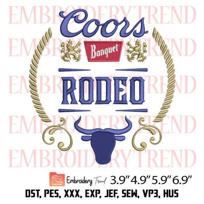 Coors Banquet Rodeo Beer Embroidery Design – Rodeo Banquet Embroidery Digitizing File