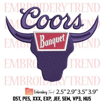 Coors Banquet Rodeo Embroidery Design – Coors Beer Cow Embroidery Digitizing File