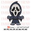 Nike Ghostface Chibi Embroidery Design – Halloween Scream Embroidery Digitizing File