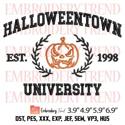 HalloweenTown University Embroidery Design – Halloween Trendy Embroidery Digitizing File