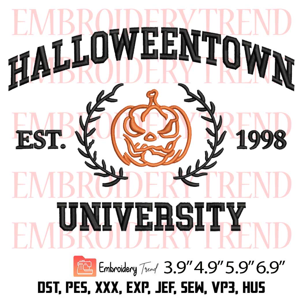 HalloweenTown University Embroidery Design – Halloween Trendy Embroidery Digitizing File