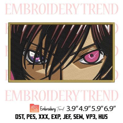Lelouch Lamperouge Embroidery Design –  Anime Code Geass Embroidery Digitizing File