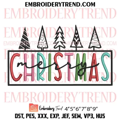 Merry Christmas Embroidery Design – Christmas Trendy Embroidery Digitizing File