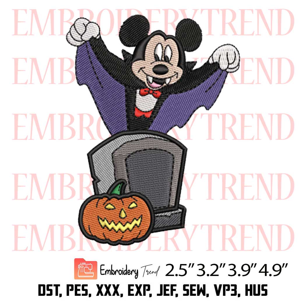 Mickey Disney Halloween Embroidery Design Digitizing File