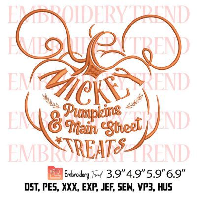 Mickey Pumpkins And Main Street Embroidery – Halloween Disney Embroidery Digitizing File