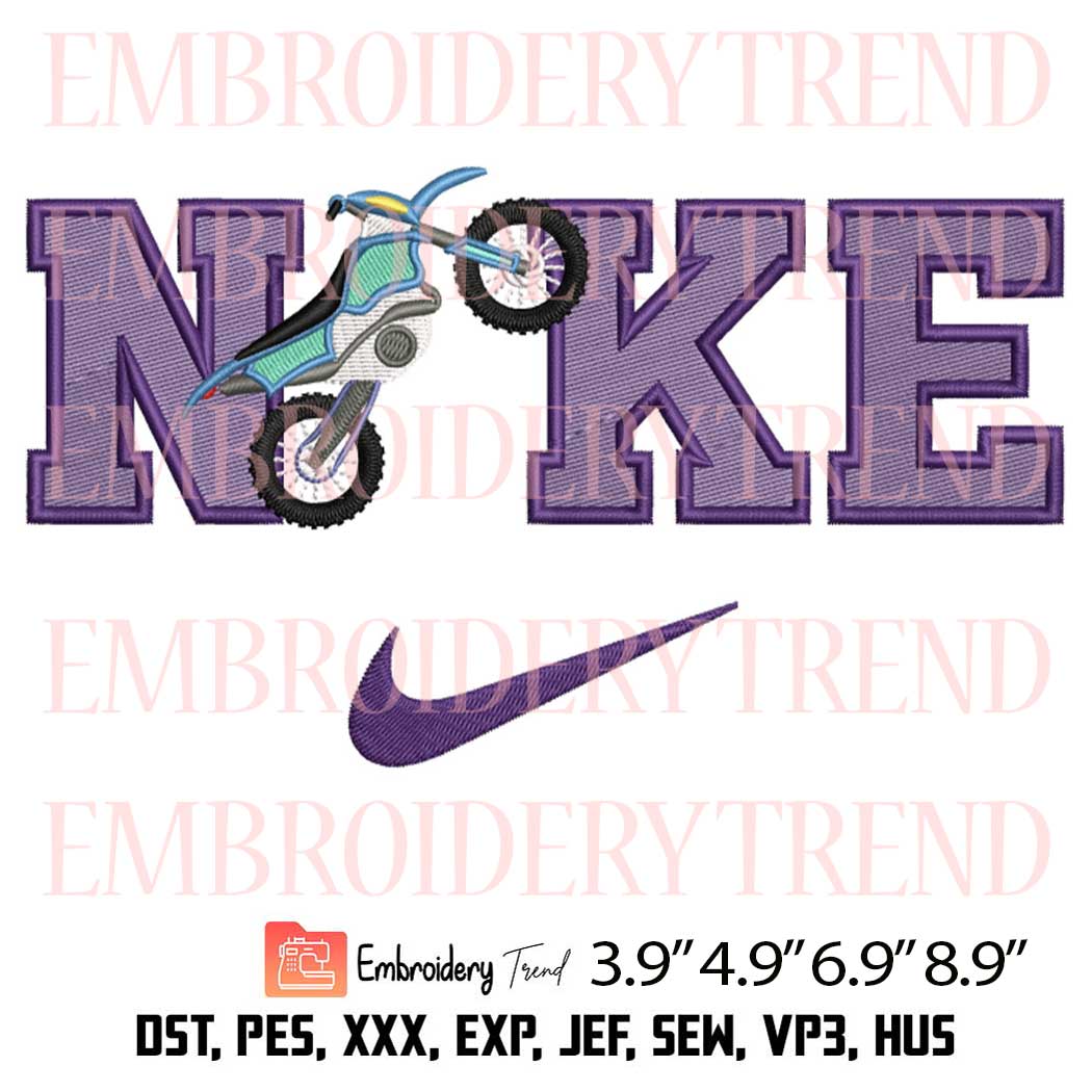 Motorbike Nike Embroidery Design – Sport Embroidery Digitizing File