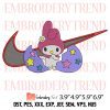Kuromi Swoosh Embroidery Design – My Melody and Kuromi Couple Embroidery Digitizing File