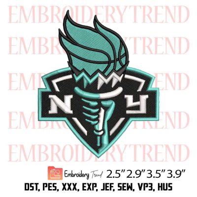 New York Liberty Logo Embroidery Design – Basketball Sport Embroidery Digitizing File