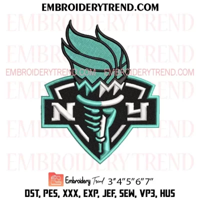 New York Liberty Logo Embroidery Design – Basketball Sport Embroidery Digitizing File