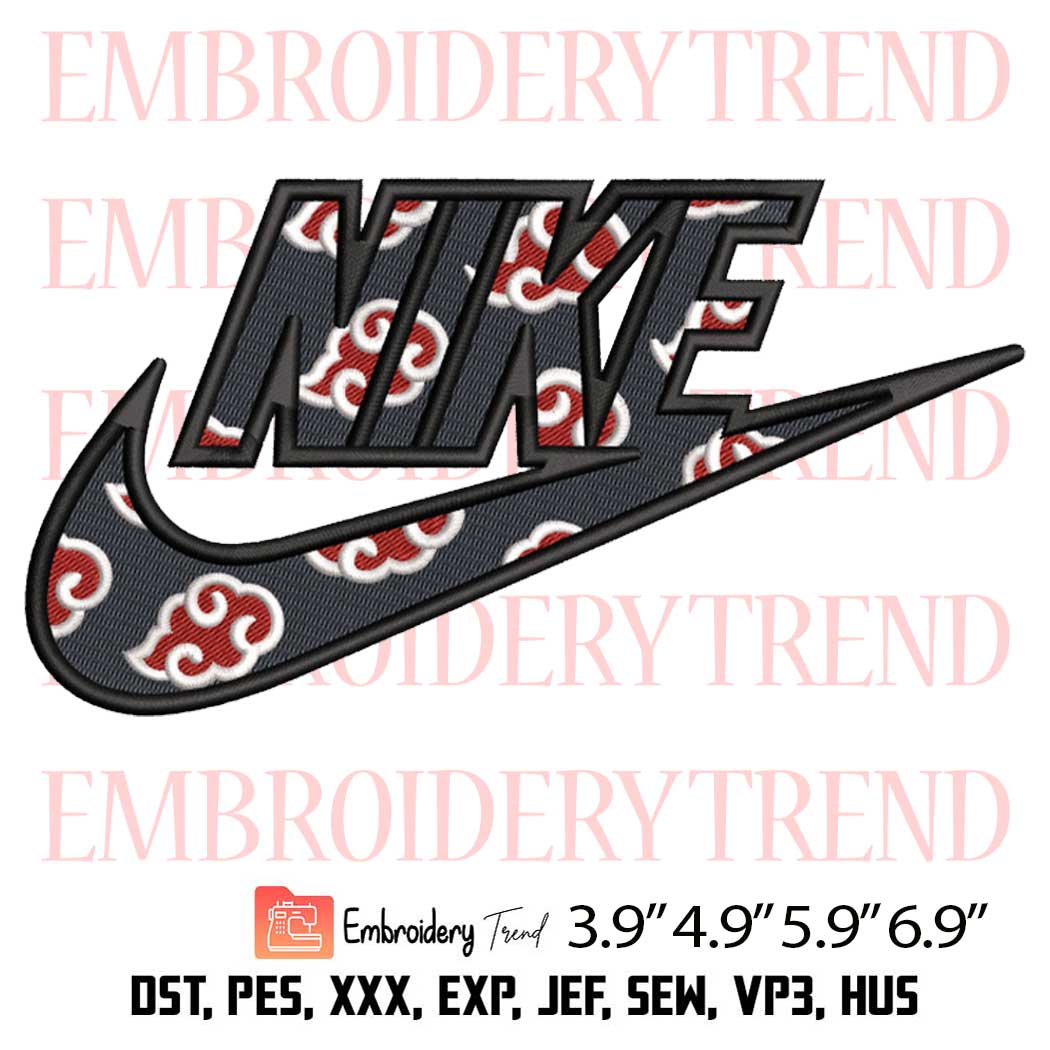 Nike x Akatsuki Embroidery Design – Anime Naruto Embroidery Digitizing File