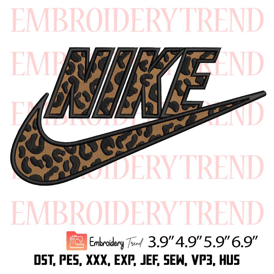 Nike Leopard Print Embroidery Design – Inspired Nike Embroidery Digitizing File