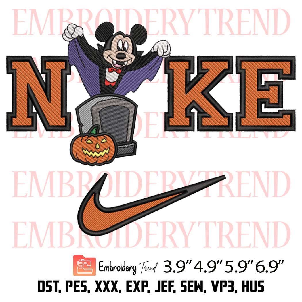 Nike Mickey Mouse Bat Embroidery Design – Disney Halloween Embroidery Digitizing File