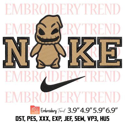 Chibi Oogie Boogie Nike Embroidery Design – Horror Halloween Embroidery Digitizing File