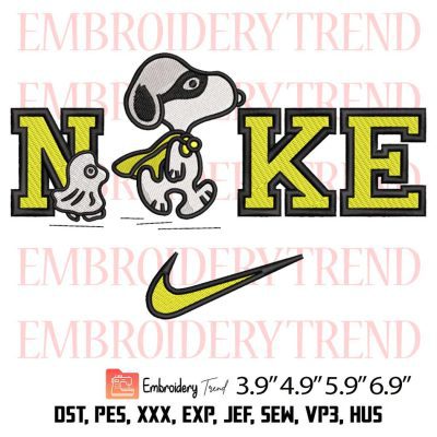 Super Snoopy x Nike Embroidery Design – Snoopy and Woodstock Embroidery Digitizing File