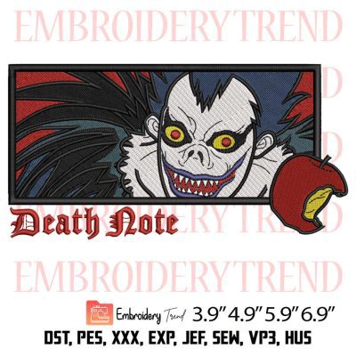 Ryuk Death Note Embroidery Design –  Anime Embroidery Digitizing File