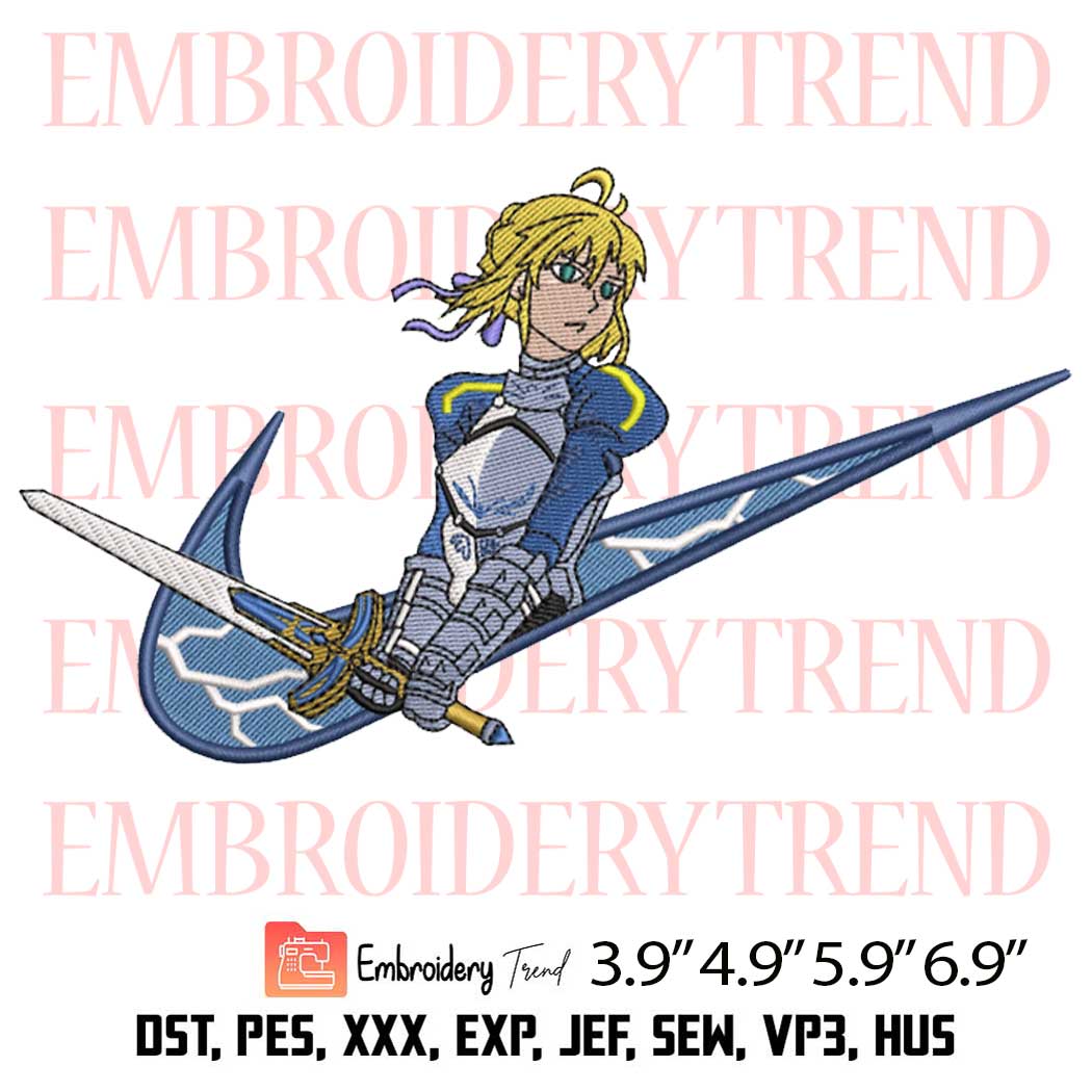 Saber Anime Embroidery Design – Anime Type-Moon Embroidery Digitizing File