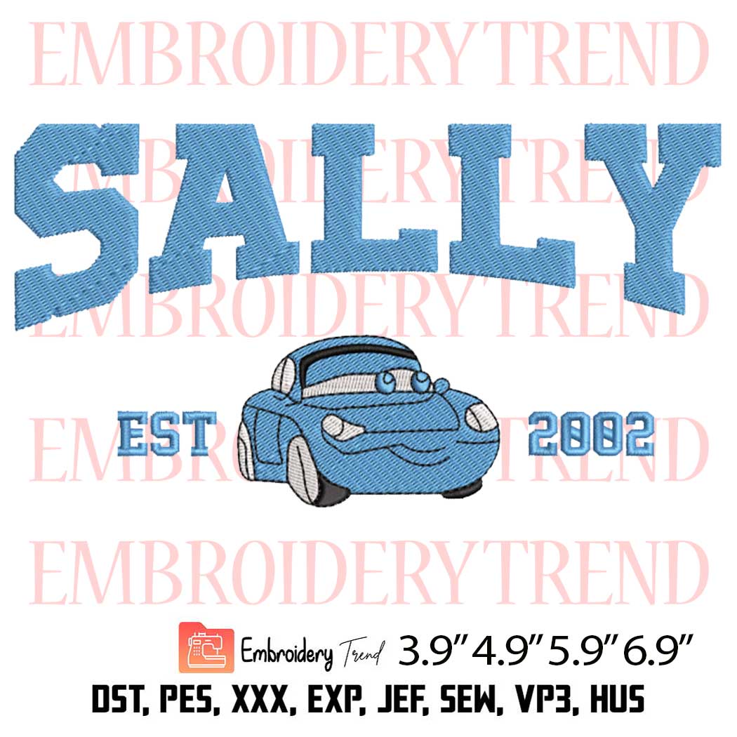 Sally Est 2002 Embroidery Design – Pixar Cars Embroidery Digitizing File