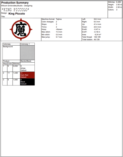 King Piccolo Logo Embroidery Design – Anime Dragon Ball Embroidery Digitizing File