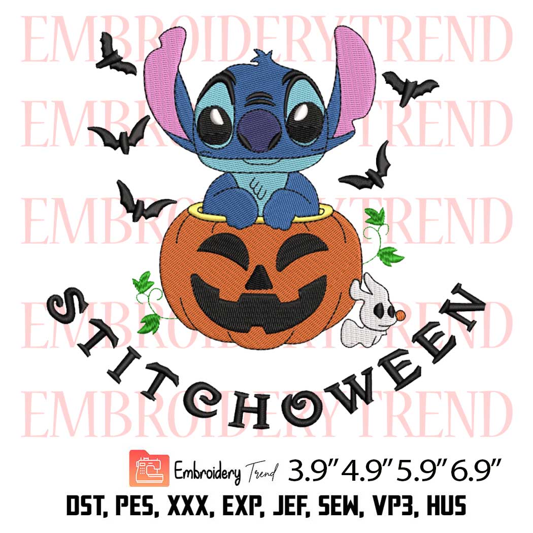 Stitchoween Disney Cute Embroidery Design – Halloween Stitch Pumpkin Embroidery Digitizing File