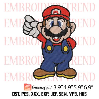 Super Mario Embroidery Design – Mario Cartoon Embroidery Digitizing File