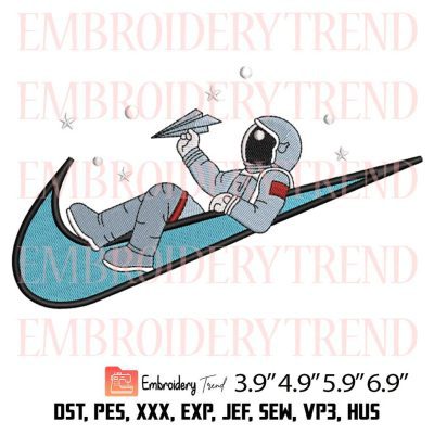 Swoosh Astronaut Embroidery Design – Nike logo inspired Embroidery Digitizing File