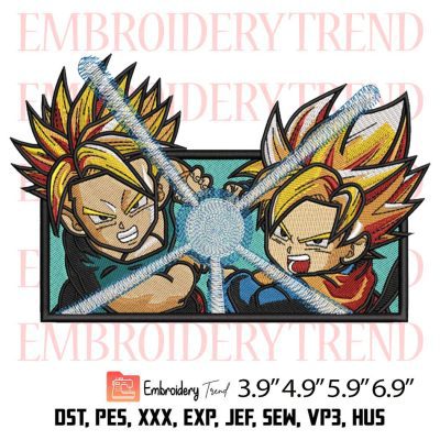 Goten and Trunks Embroidery Design – Anime Dragon Ball Embroidery Digitizing File