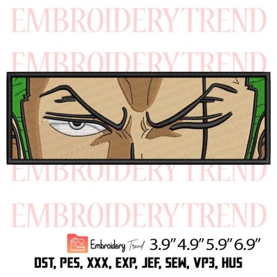 Zoro Eyes Anime Embroidery Design – Anime One Piece Embroidery Digitizing File