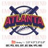 Atlanta Baseball Skyline Embroidery Design – MLB Baseball Embroidery Digitizing File