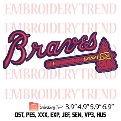 Atlanta Braves Logo Baseball Embroidery Design – Braves MLB Embroidery Digitizing File