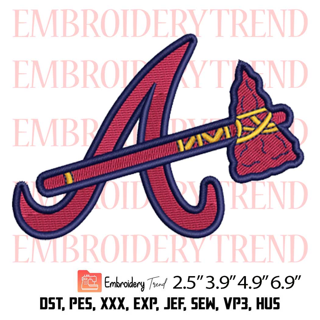 Atlanta Braves Logo Embroidery Design – American Baseball Embroidery Digitizing File