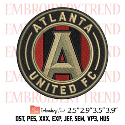 Atlanta United FC Logo Embroidery Design – American Football Embroidery Digitizing File
