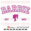 Come On Barbie Lets Go Party Embroidery Design – Barbie Movie Embroidery Digitizing File