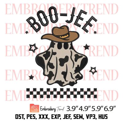 Boo Jee Cowboy Ghost Embroidery Design – Halloween 2023 Embroidery Digitizing File