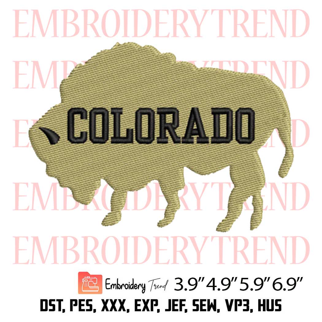 Buffalo Colorado University Embroidery Design – Colorado Game Day Buffalo Embroidery Digitizing File