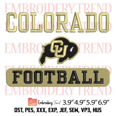 Colorado Buffaloes Football Embroidery Design – Football Trending Embroidery Digitizing File