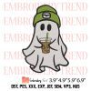 Ghost Reading Book Embroidery Design – Halloween Embroidery Digitizing File