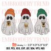 Ghosts Drink Coffee Embroidery Design – Halloween Funny Embroidery Digitizing File