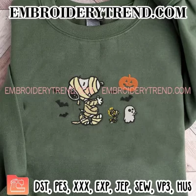 Halloween Peanuts Snoopy Mummy Embroidery Design – Funny Halloween Embroidery Digitizing File