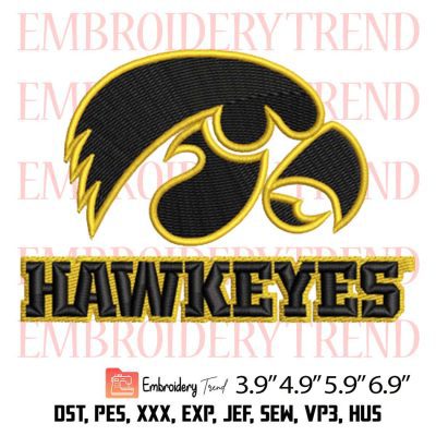 Iowa Hawkeyes Football Embroidery Design – Iowa Hawkeyes Logo Embroidery Digitizing File