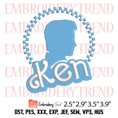 Ken Embroidery Design – Barbie Movie Embroidery Digitizing File